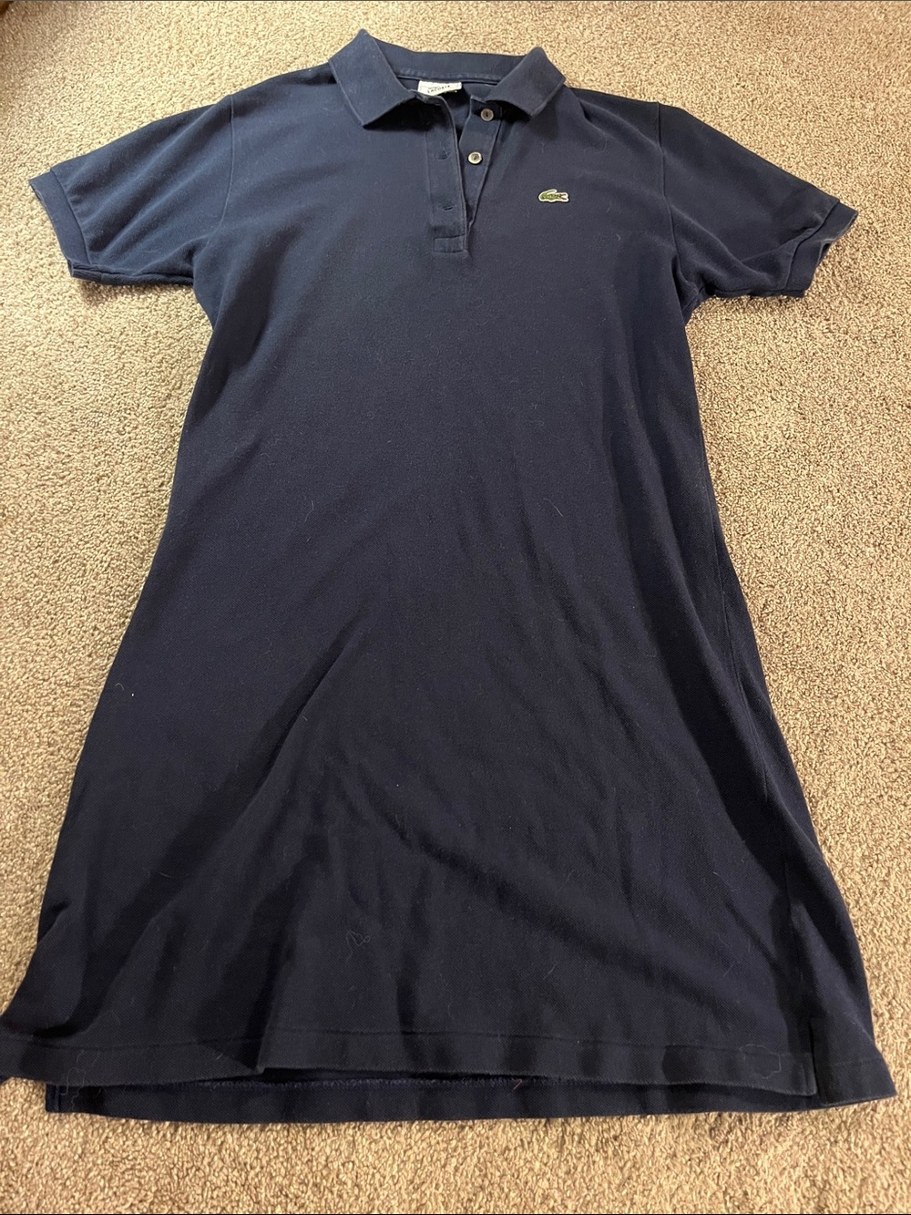 Lacoste sz42 Navy Pique Polo Dress 3 Button Placket
